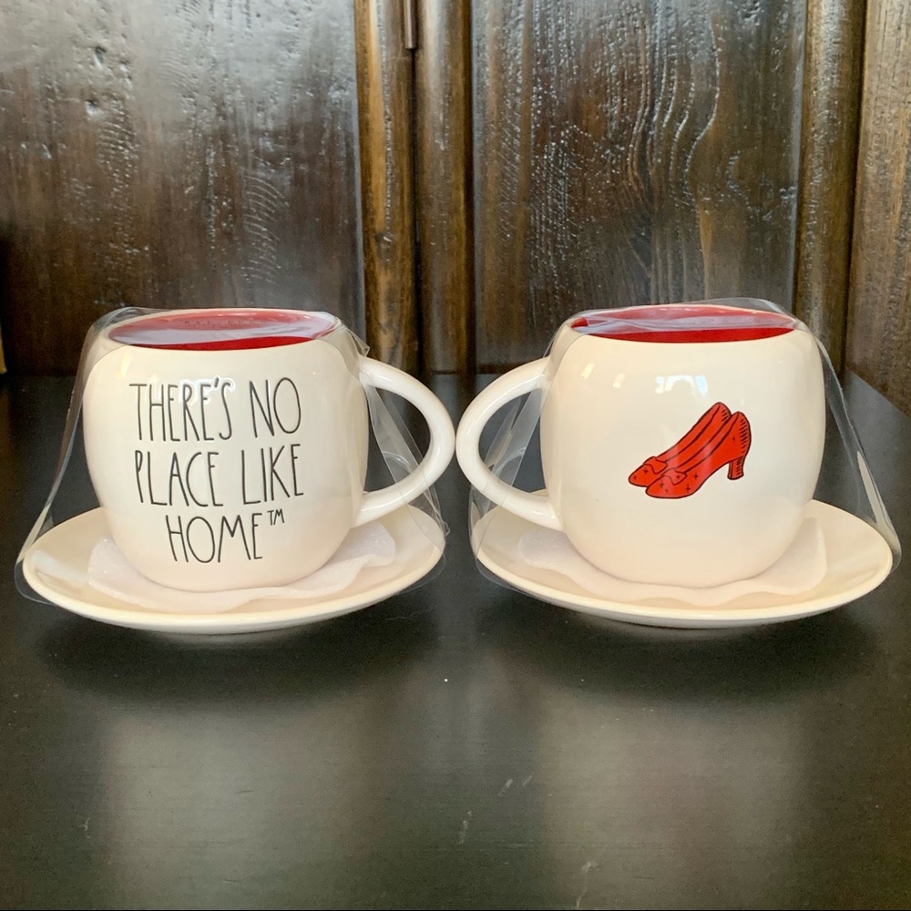 Rae Dunn THERE’S NO PLACE LIKE HOME Wizard of Oz Double Sided Mug and Saucer Set